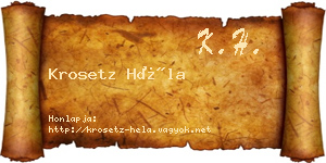 Krosetz Héla névjegykártya